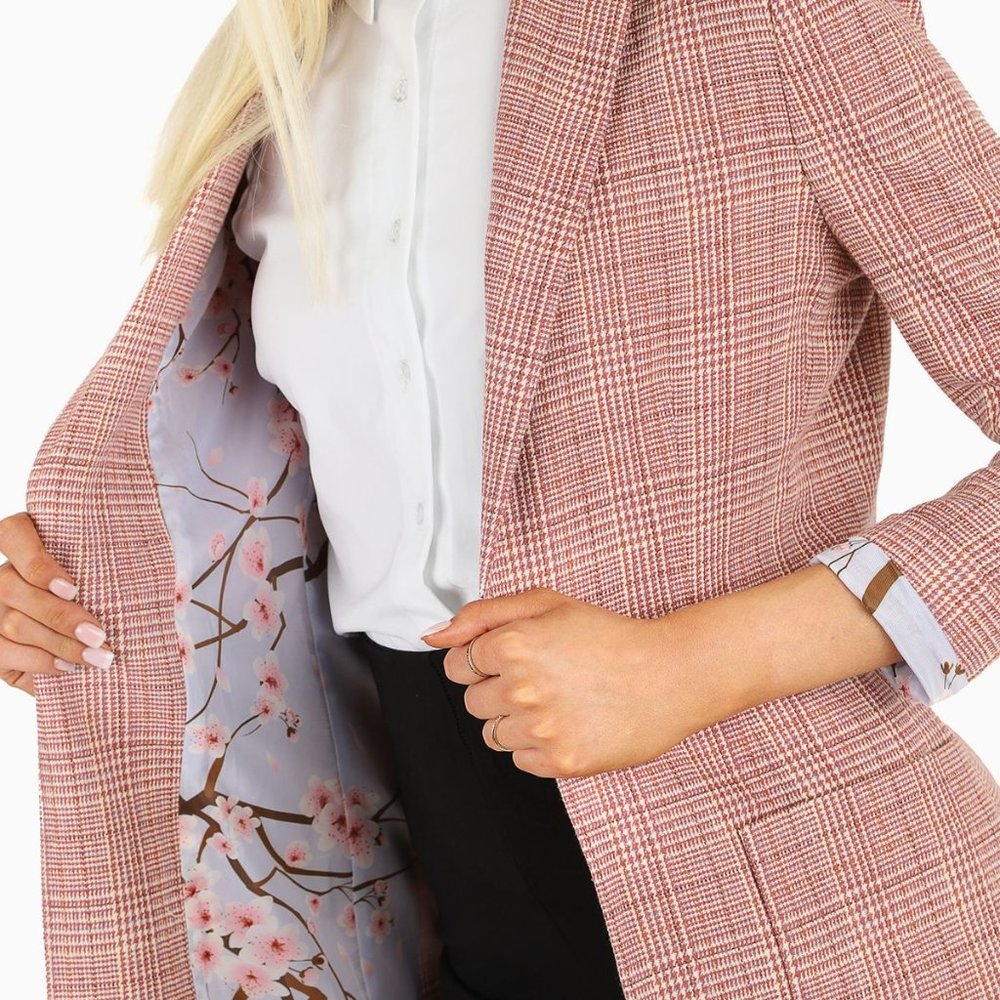 Blackmilk headmaster plaid pink blazer